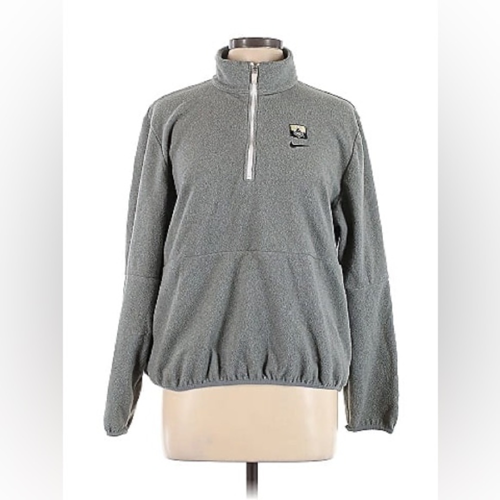Nike Gray Kansas State Wildcats Quarter Zip Fleece Pullover Sweatshirt Size M